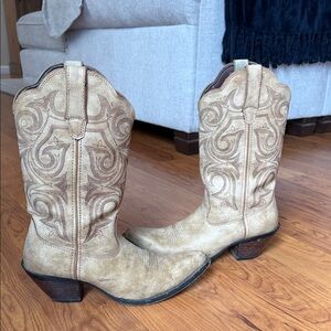 Durango DCRD178 Western Cowgirl Boots Crush 11” Lstyl Light Tan Women's Size 8.5